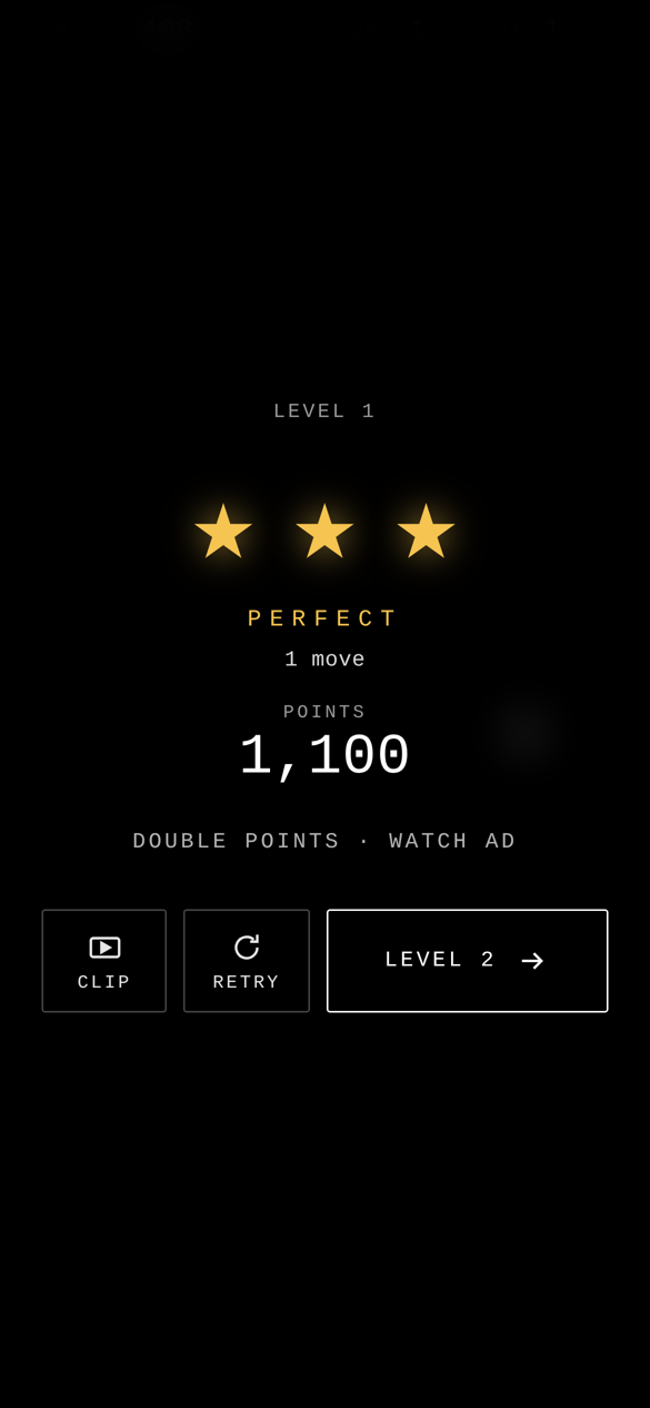 three gold stars on a perfect clear